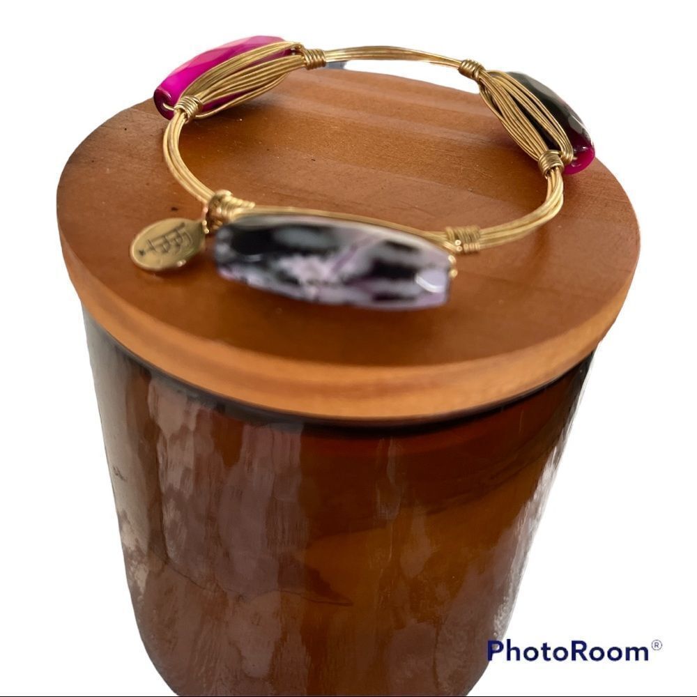 BAUBLEBAR handcrafted beautiful triple stones with gold wire bracelet - Picture 5 of 5
